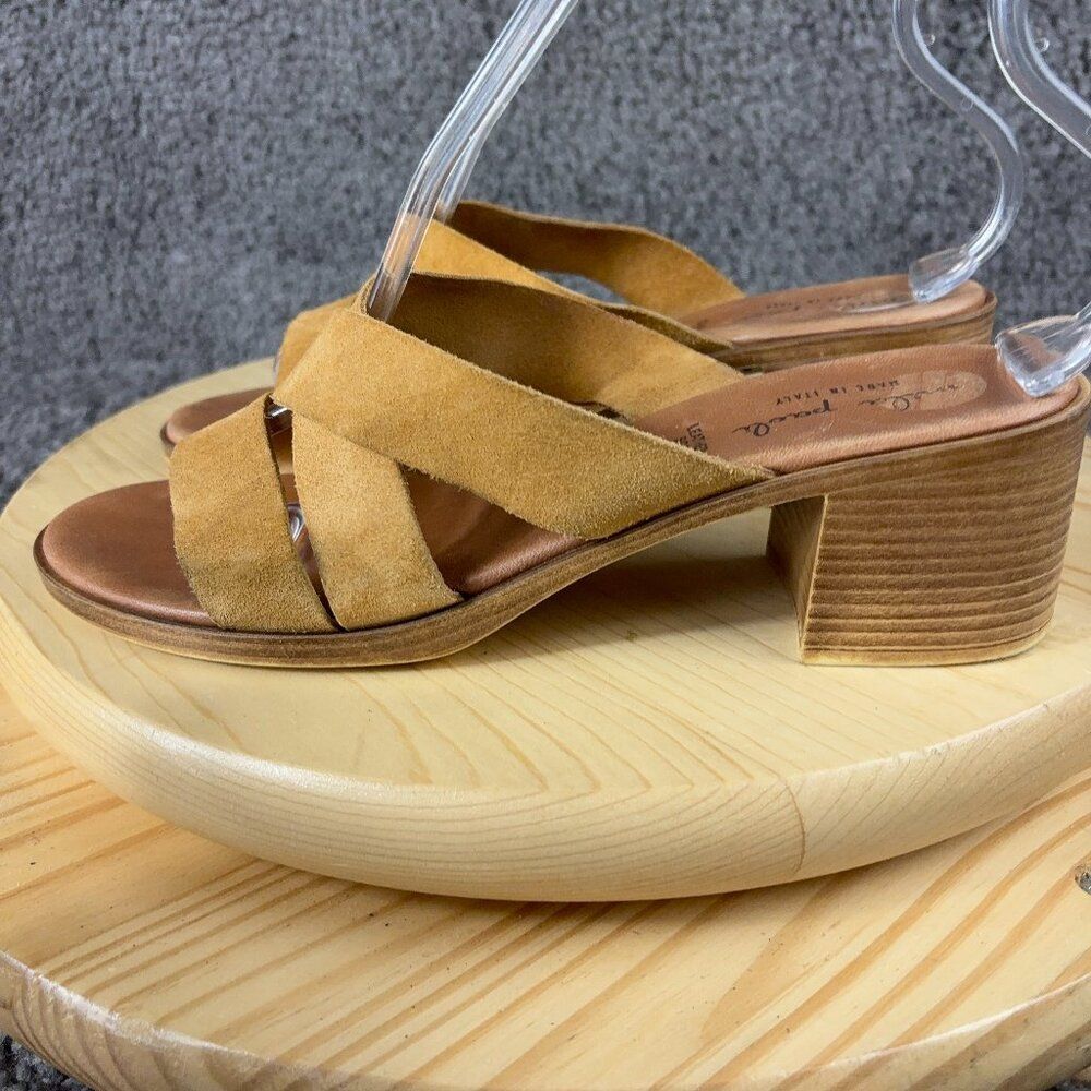 Mila Paoli Sandals Womens Size 10.5 Suede Strappy Open Toe Shoe Made in Italy